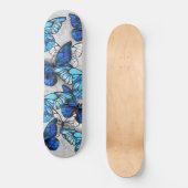 Skateboard Composition des papillons blancs et bleus (Recto)