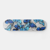 Skateboard Composition des papillons blancs et bleus (Horz)
