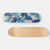 Skateboard Composition des White and Blue Butterflies (Horz)