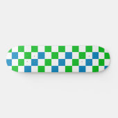 Skateboard Conception à carreaux bleu blanc vert (Horz)