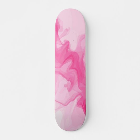 Skateboard Conception Abstraite de Fumée Rose Pastel (Devant)