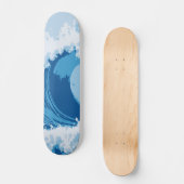 Skateboard Conception Abstraite de Vague de Curl Rip en Océan (Recto)