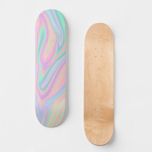 Skateboard Conception Abstraite des couleurs pastel Iridescen (Recto)