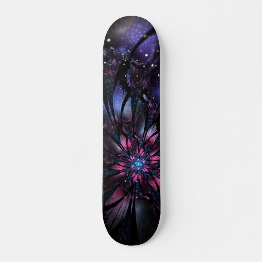 Skateboard Conception Abstraite des fleurs fractales. (Devant)