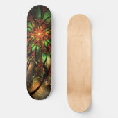 Skateboard Conception Abstraite des fleurs fractales. (Recto)