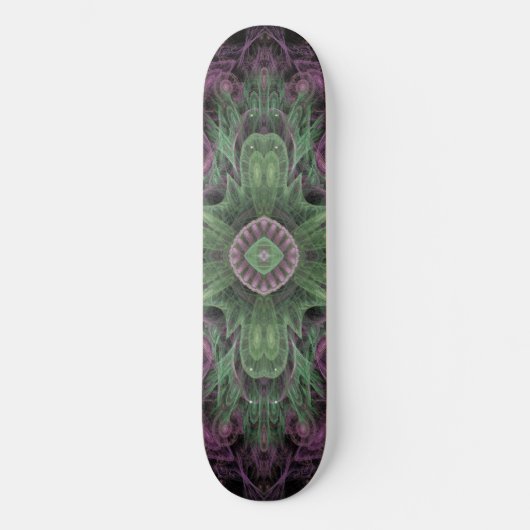 Skateboard Conception Abstraite Fractale Moderne Violette et  (Recto)