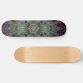 Skateboard Conception Abstraite fractale violet et verte (Horz)