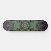 Skateboard Conception Abstraite fractale violet et verte (Horz)