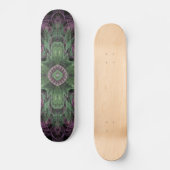 Skateboard Conception Abstraite fractale violet et verte (Recto)