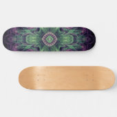 Skateboard Conception Abstraite fractale violet et verte (Horz)