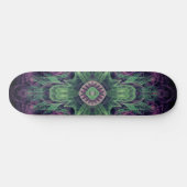Skateboard Conception Abstraite fractale violet et verte (Horz)