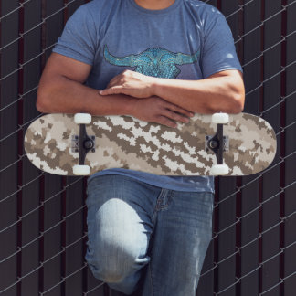 Skateboard Conception Abstraite Irrégulière Camo Terre Neutre