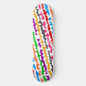 Skateboard Conception Abstraite Irrégulière Colorée Blanche (Recto)