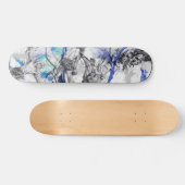 Skateboard Conception bleue de fumée de boxe thaïlandaise (Horz)