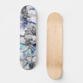 Skateboard Conception bleue de fumée de boxe thaïlandaise (Recto)