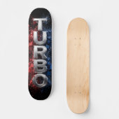 Skateboard Conception chrome TURBO futuriste 3D (Recto)