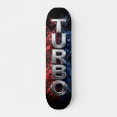 Skateboard Conception chrome TURBO futuriste 3D (Devant)