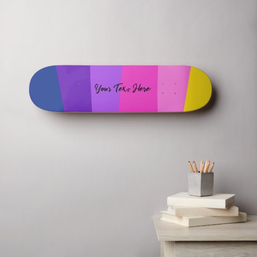 Skateboard Conception colorée dynamique Texte personnalisé (Art mural (Horz))