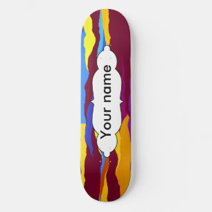 Skateboard Conception d'abrégé sur vagues d'aquarelles