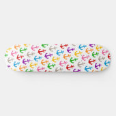 Skateboard Conception d'ancre de bateau colorée blanche (Horz)