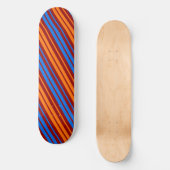 Skateboard Conception de bandes verticales orange rouge bleu (Recto)