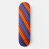 Skateboard Conception de bandes verticales orange rouge bleu (Recto)