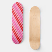 Skateboard Conception de bandes verticales rose bubble gum ro (Recto)
