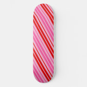 Skateboard Conception de bandes verticales rose bubble gum ro (Recto)