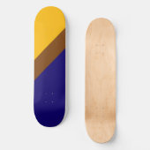 Skateboard Conception de bloc couleur bleu jaune (Recto)