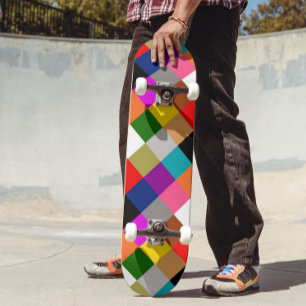 Skateboard Conception de blocs de couleur gras multicolores
