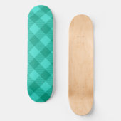 Skateboard Conception de carreaux à carreaux gingham sarcelle (Recto)