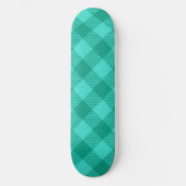 Skateboard Conception de carreaux à carreaux gingham sarcelle (Recto)