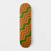 Skateboard Conception de chevron zigzag vert orange (Recto)