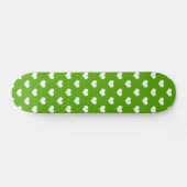 Skateboard Conception de coeurs adorables verts blancs  (Horz)