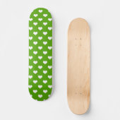 Skateboard Conception de coeurs adorables verts blancs  (Recto)