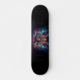 Skateboard conception de dragon au néon