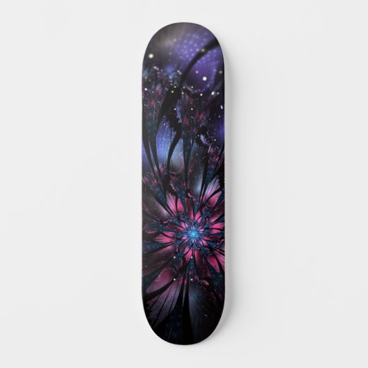 Skateboard Conception de fleur fractale abstraite. (Recto)