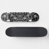 Skateboard Conception de fleurs de dalmatien noir mignon (Horz)