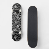Skateboard Conception de fleurs de dalmatien noir mignon (Recto)