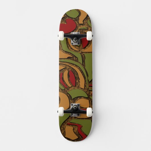 Skateboard Conception de hiéroglyphes mayas cool (Recto)
