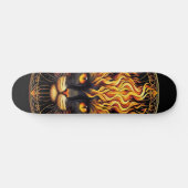 Skateboard Conception de Mandala de chat de feu mystique (Horz)