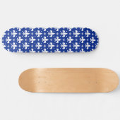 Skateboard Conception de motif de fleur de lis sur fond bleu (Horz)