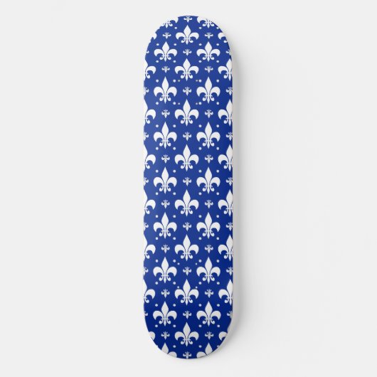 Skateboard Conception de motif de fleur de lis sur fond bleu (Recto)