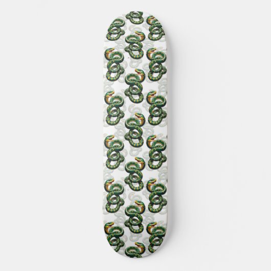 Skateboard Conception de motif de serpents - Blanc (Recto)