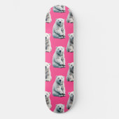 Skateboard Conception de motif d'ours polaire rose (Recto)