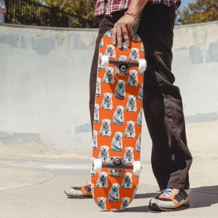 Skateboard Conception de motif d'ours polaire sur orange