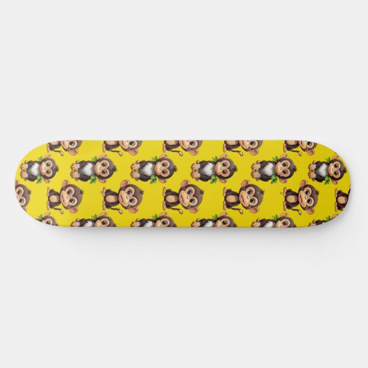 Skateboard Conception de motif singe jaune  (Horz)
