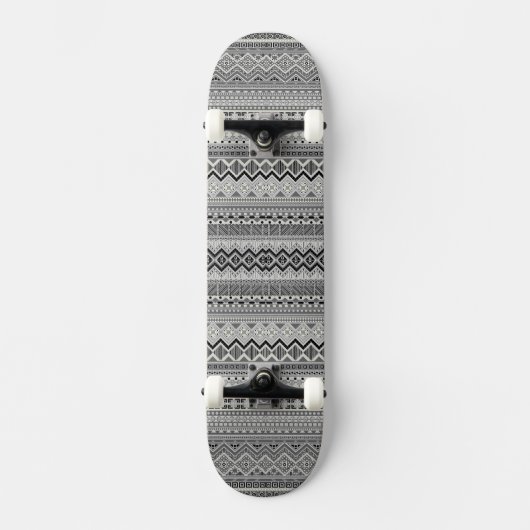 Skateboard Conception de motifs aztèques gris mignons (Recto)