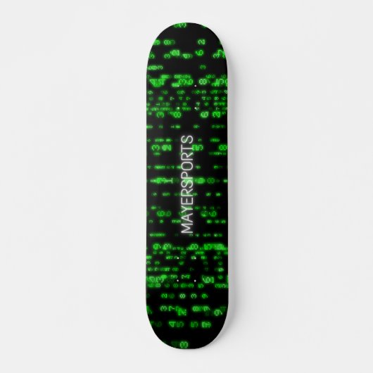 Skateboard Conception de numéro vert de piratage (Devant)