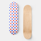 Skateboard Conception de points noirs blancs rouges bleus (Recto)